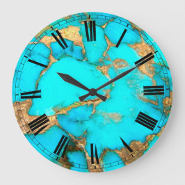 ターコイズ石写真大時計 ラージ壁時計