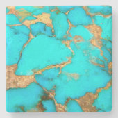 ターコイズ石写真 ストーンコースター (正面)