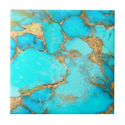 ターコイズ石写真 タイル (正面)