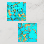 ターコイズ石感謝してい割引カード スクエア名刺 (正面/裏面)