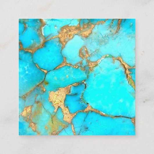 ターコイズ石感謝してい割引カード スクエア名刺 (裏面)