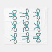 ターコイズ石毛布 フリースブランケット (正面(横))