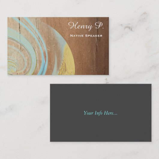 ターコイズ石素朴木平商カード 名刺 (正面/裏面)