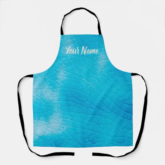 ターコイズ磁器のクラキュレでクラック釉薬 エプロン (正面)