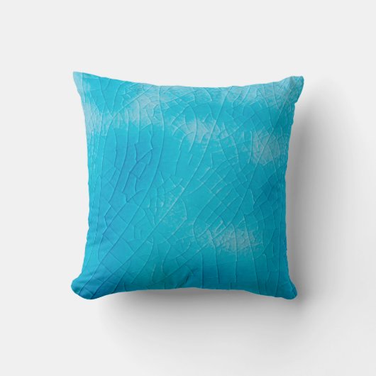 ターコイズ磁器のクラキュレでクラック釉薬 クッション (正面)