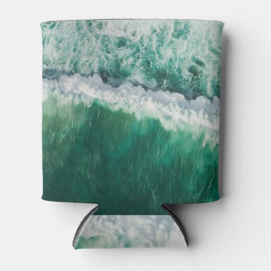 ターコイズ空中波：ドローンショット 缶クーラー (正面)