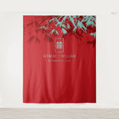 ターコイズ竹葉の結婚 タペストリー (正面)