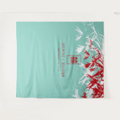 ターコイズ竹葉の結婚 タペストリー (正面(横))