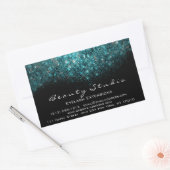 ターコイズ紙吹雪まつ毛メイクアップ美しいサロン 長方形シール (封筒)