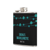 ターコイズ紙吹雪パーソナライズされたバチェロレッテ フラスク (左)