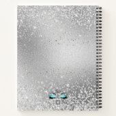 ターコイズ素晴らしいグリッターの目 ノートブック (裏面)