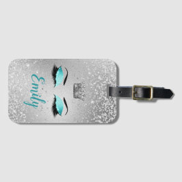 ターコイズ素晴らしいグリッターの目 ラゲッジタグ