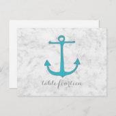 ターコイズ素朴いかり表番号はがき ポストカード (正面/裏面)