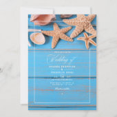 ターコイズ素朴アンドコーラルビーチ結婚式 招待状 (正面)