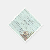 ターコイズ素朴カントリーウエスタンブーツハット スタンダードカクテルナプキン (角)