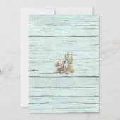 ターコイズ素朴カントリーウエスタンブーツハット 招待状 (裏面)