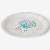 ターコイズ素朴シーシェ結婚ル ペーパープレート (アングル)