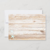 ターコイズ素朴スターフィッシュウェディングRSVPカード 出欠カード (裏面)