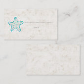 ターコイズ素朴ヒトデ結婚ィス座席表 プレイスカード (正面/裏面)