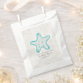 ターコイズ素朴ヒトデ結婚ィス フェイバーバッグ (クリップ留めされた状態)