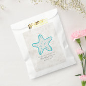 ターコイズ素朴ヒトデ結婚ィス フェイバーバッグ (封をした状態)