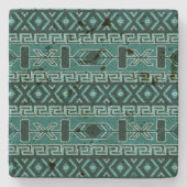 ターコイズ素朴南西パタアステカーン ストーンコースター (正面)