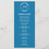 ターコイズ紫の水彩葉結婚の儀式 プログラム (裏面)