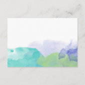 ターコイズ紫色の水彩記念出席 エンクロージャーカード (裏面)