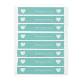 ターコイズ結婚の回り込み差出人住所ラベル ラップアラウンド宛名ラベル (シート)