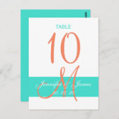 ターコイズ結婚コーラル表番葉書 ポストカード (正面/裏面)