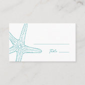 ターコイズ結婚ヒトデプレイスカード プレイスカード (正面)