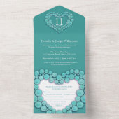 ターコイズ結婚記念日11年イベント オールインワン招待状 (内側)