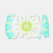 ターコイズ絞り染めグルーヴィレトロ誕生日パーティー フェイバーボックス (折り畳みなし)