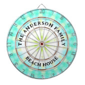 ターコイズ絞り染めビーチハウスファミリー名 ダーツボード (正面)