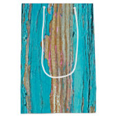ターコイズ絵を描オン風化木材 ミディアムペーパーバッグ (裏面)