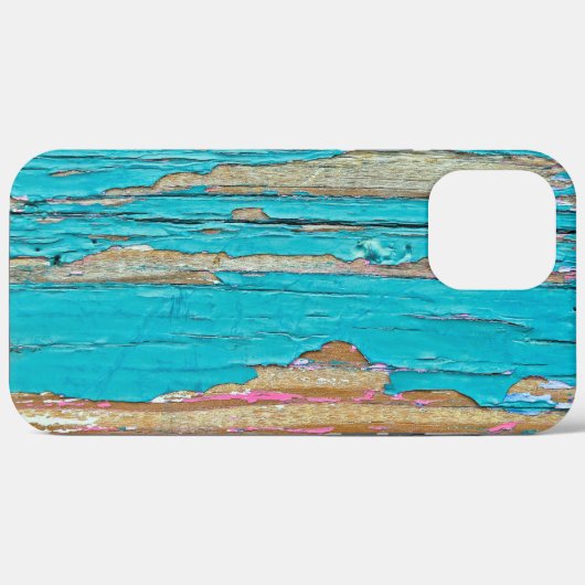 ターコイズ絵を描オン風化木材 Case-Mate iPhoneケース (裏面 (横))