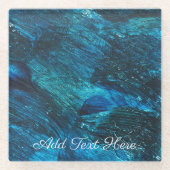 ターコイズ絵を描スパークル ガラスコースター (正面)