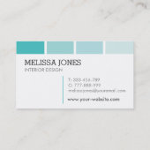 ターコイズ絵を描チップ絵を描のインテリアデザイン 名刺 (裏面)