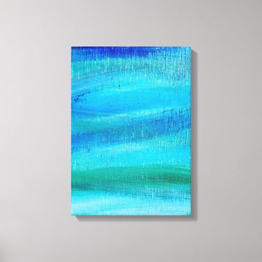 ターコイズ絵を描パターン キャンバスプリント (正面)