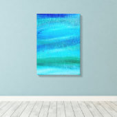 ターコイズ絵を描パターン キャンバスプリント (インサイチュ (ウッドフロア))