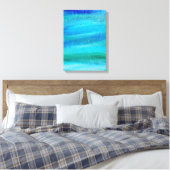 ターコイズ絵を描パターン キャンバスプリント (インサイチュ (寝室))