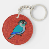 ターコイズ緑cheekedのConure キーホルダー (裏面)