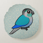 ターコイズ緑cheekedのConure ラウンドクッション (正面)