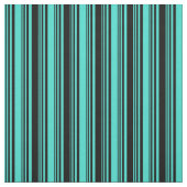 ターコイズ線と黒線のパターン ファブリック (見本)