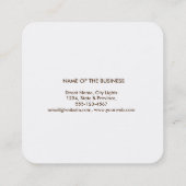 ターコイズ羽毛ウォーターカラーボホティール（緑がかった色）ビーチ スクエア名刺 (裏面)