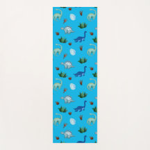 ターコイズ背景の複数の恐竜の種