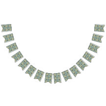 ターコイズ背景犬パターン