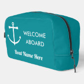 ターコイズ航海のいかりウェルカムクアボードボート名 ドップキット (右コーナー)