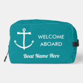 ターコイズ航海のいかりウェルカムクアボードボート名 ドップキット (裏面)