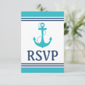 ターコイズ航海のな結婚RSVP 出欠カード (スタンド正面)